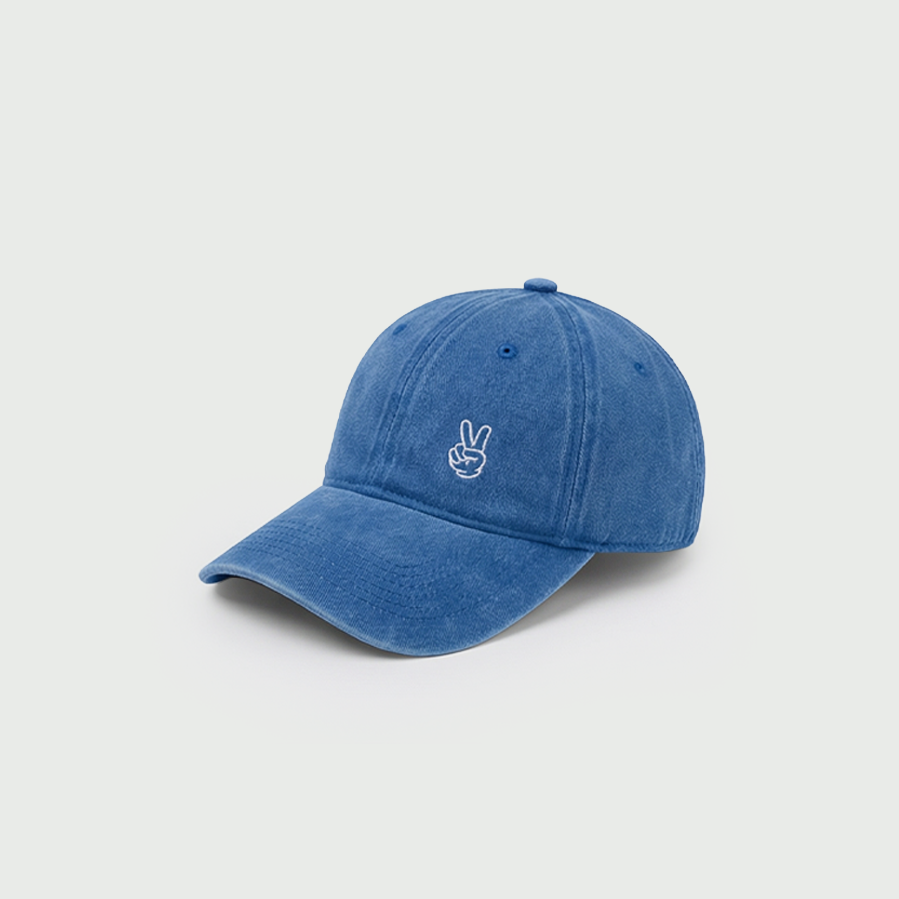 Peace Sign Blue Cap