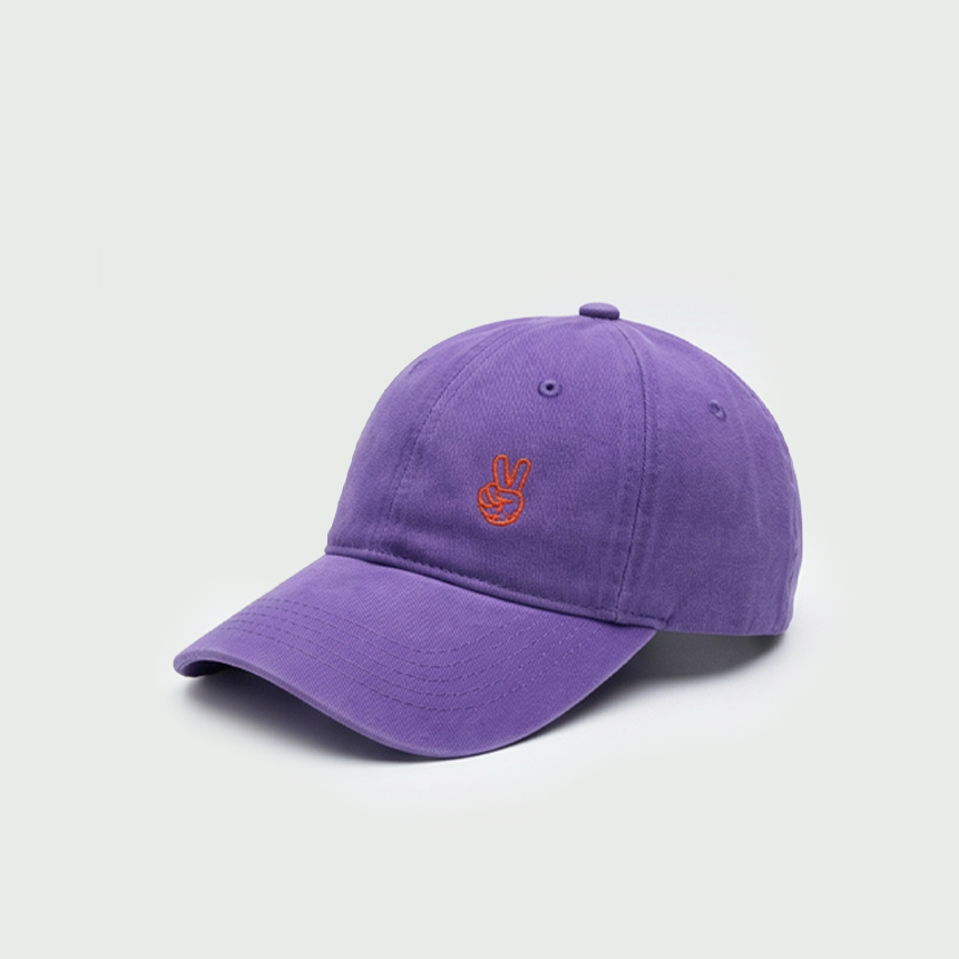 Peace Sign Purple Orange Cap