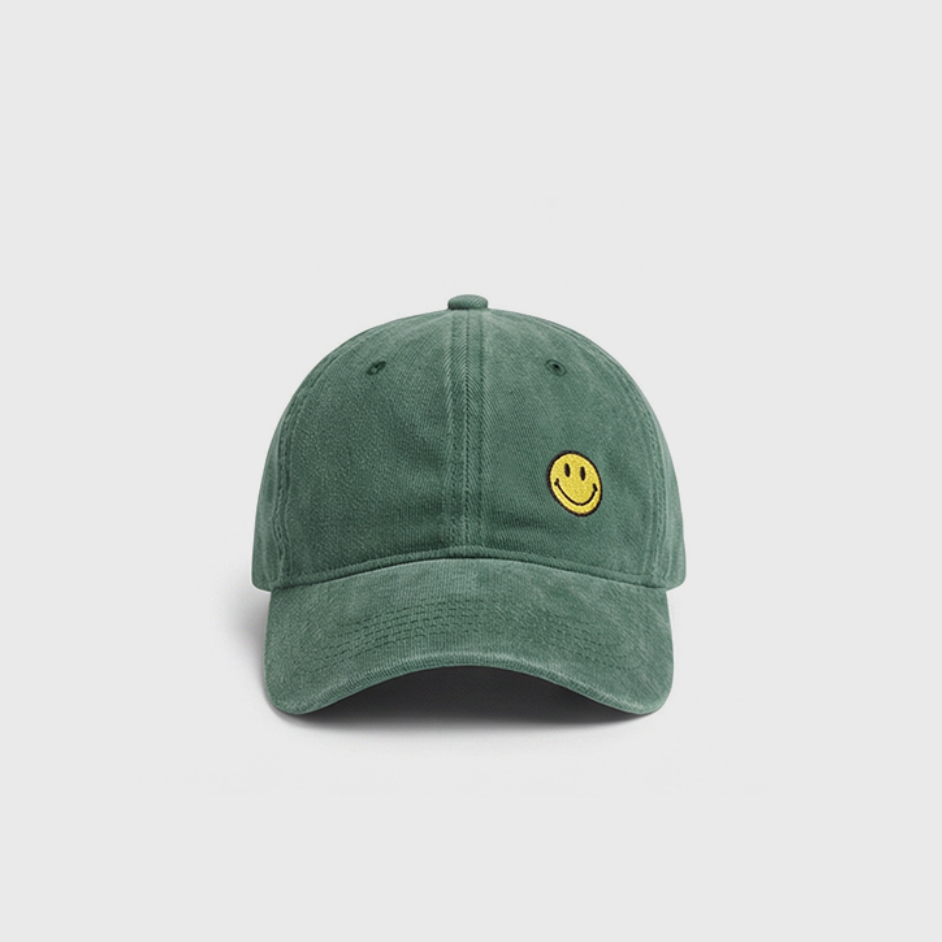 Smiley Green Cap