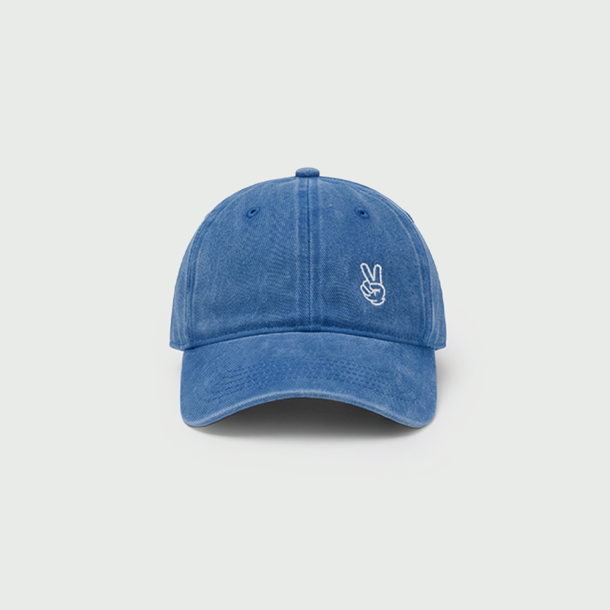 Peace Sign Blue Cap