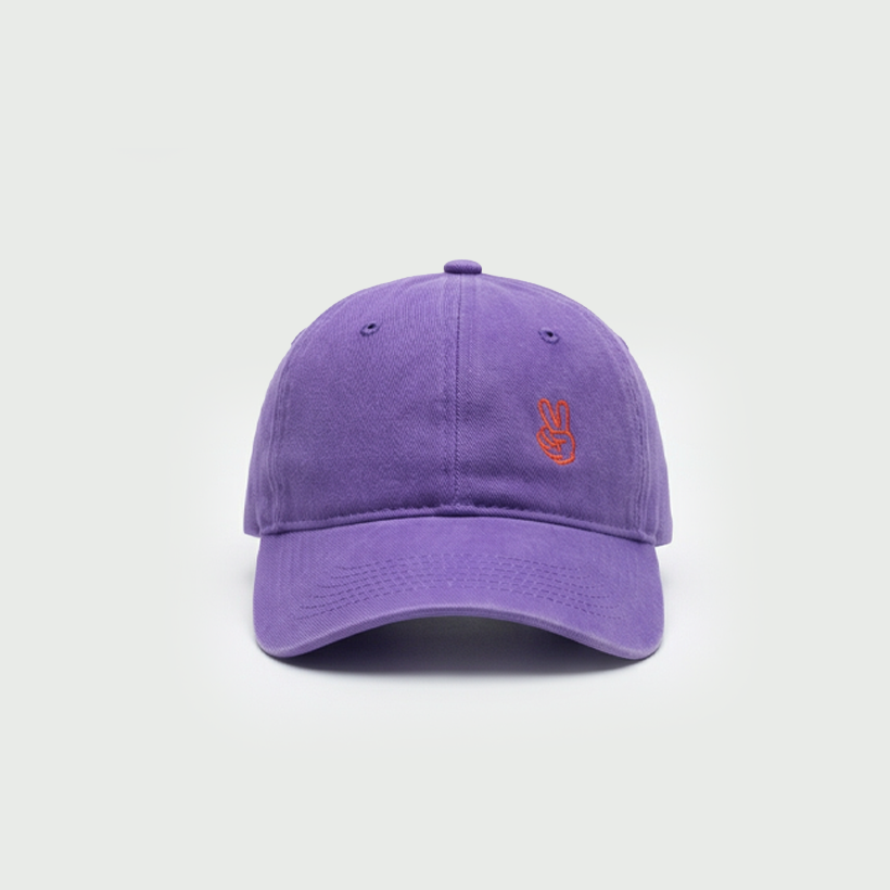Peace Sign Purple Orange Cap