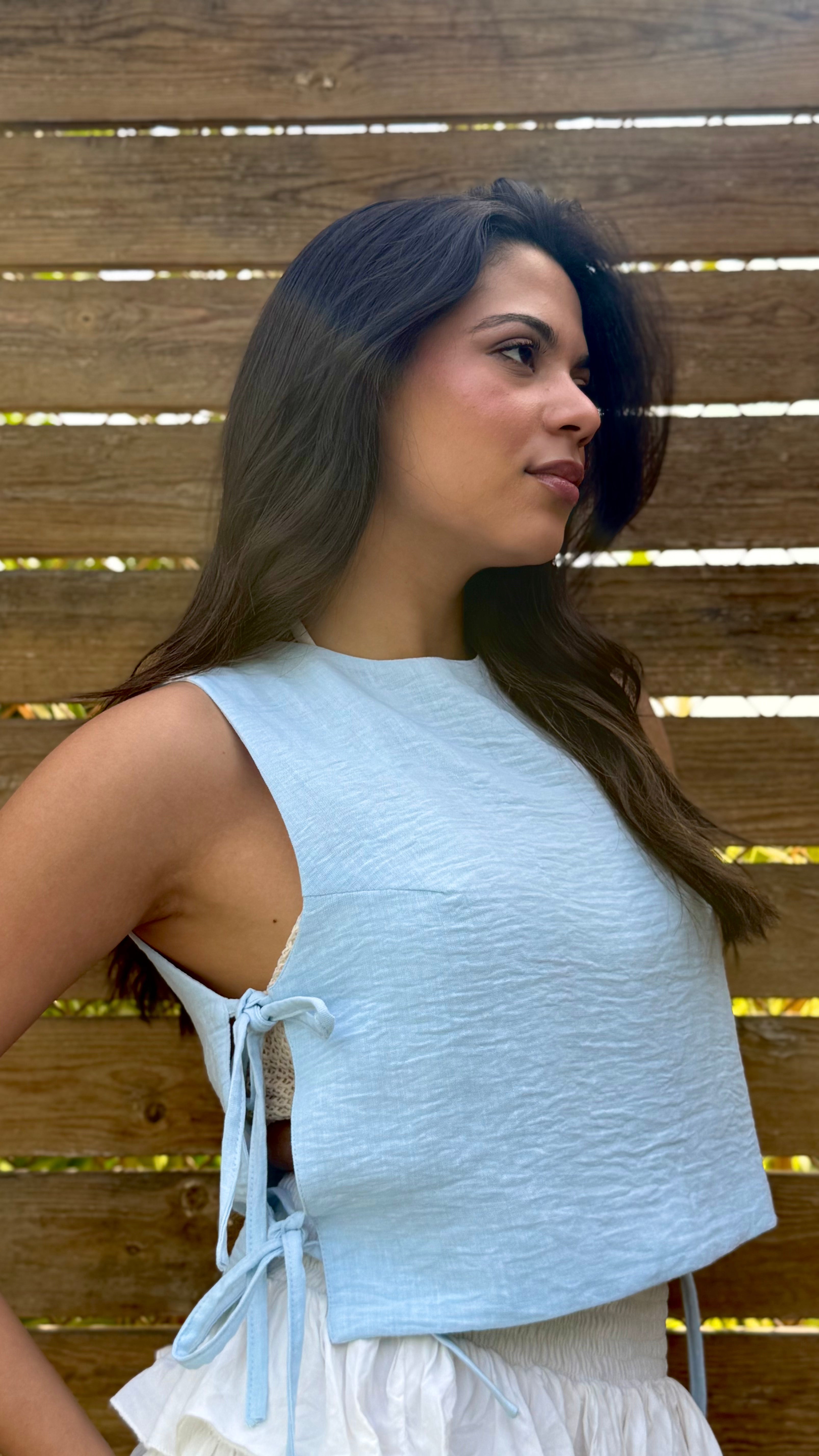The Isla top - Baby blue