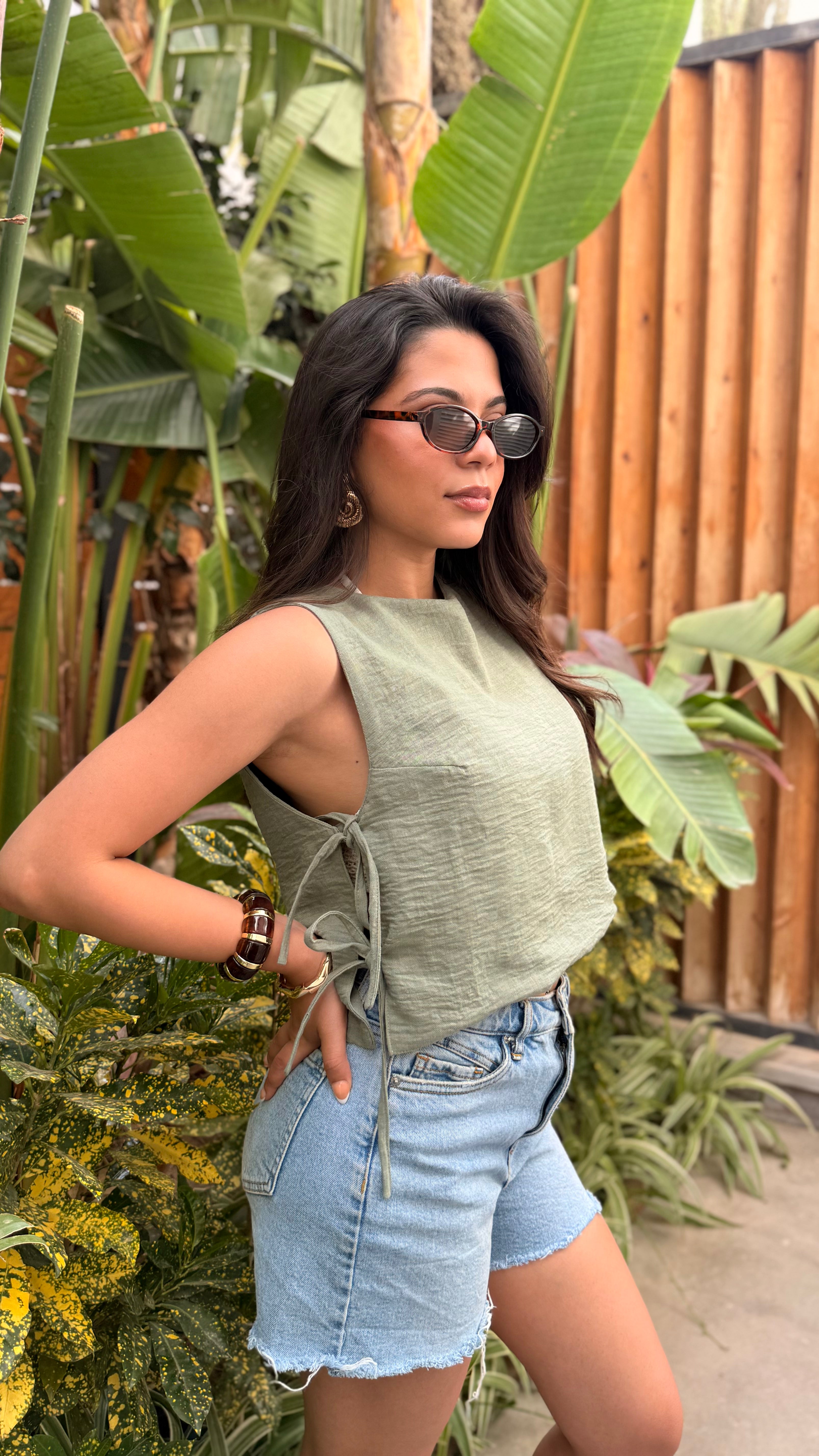 The Isla top - Olive